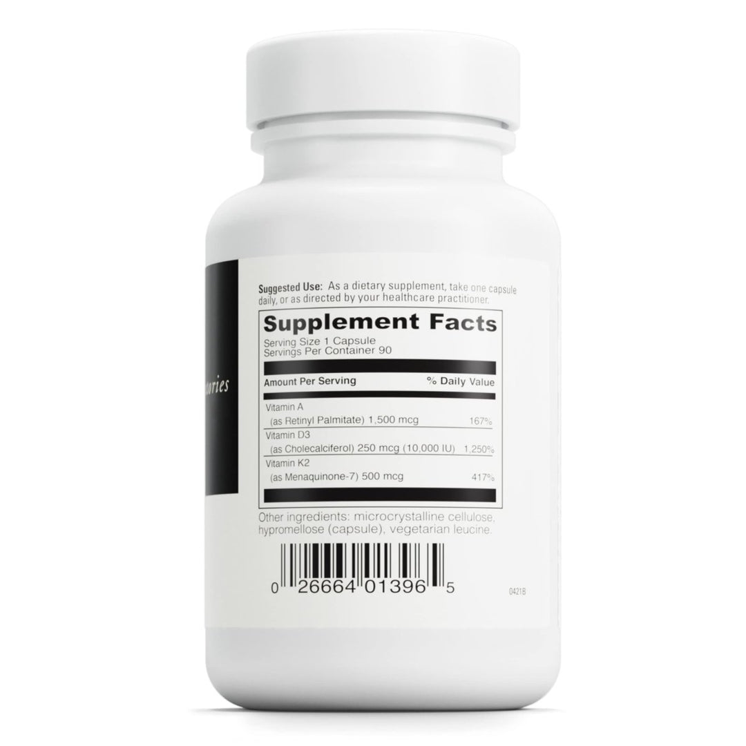 DaVinci Labs ADK 10 - Dietary Supplement to Support Bone Structure, Heart Health and Immune Function - With Vitamin A, Vitamin D3 10,000 IU and Vitamin K2 - Gluten - Free - 90 Vegetarian Capsules - The Oasis of Health