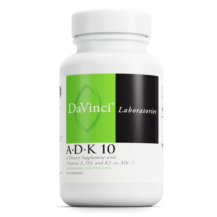 DaVinci Labs ADK 10 - Dietary Supplement to Support Bone Structure, Heart Health and Immune Function - With Vitamin A, Vitamin D3 10,000 IU and Vitamin K2 - Gluten - Free - 90 Vegetarian Capsules - The Oasis of Health