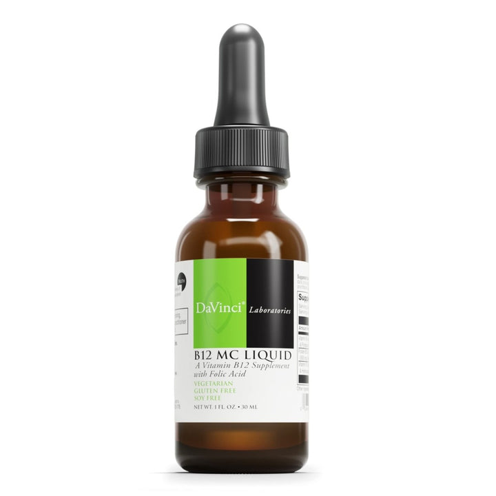 DaVinci Labs B - 12 MC Liquid - Dietary Supplement to Support Cardiovascular Health, Energy and Healthy Blood and Nerve Cells - With Vitamin B6, B12 and Folate - Gluten - Free - Vegetarian - 30 ml - The Oasis of Health