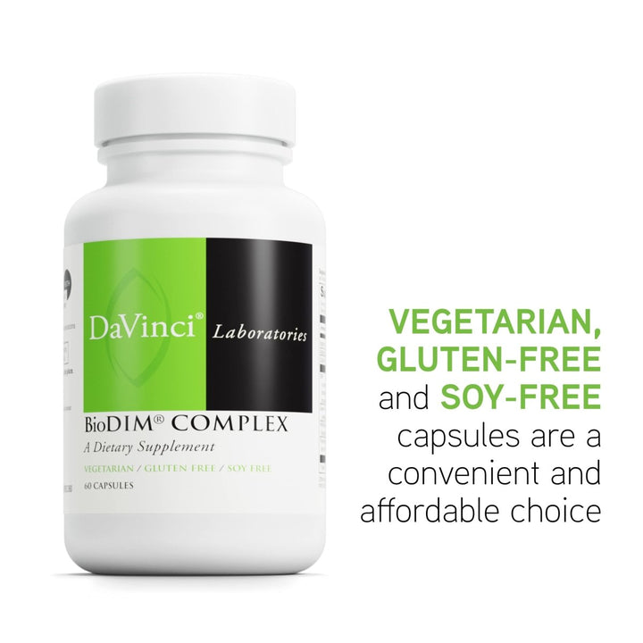 DaVinci Labs BioDIM Complex - Antioxidant Supplement to Support Cellular Health and Hormone Balance for Women and Men* - With Vitamin D3, E, Calcium and More - Gluten - Free - 60 Vegetarian Capsules - The Oasis of Health