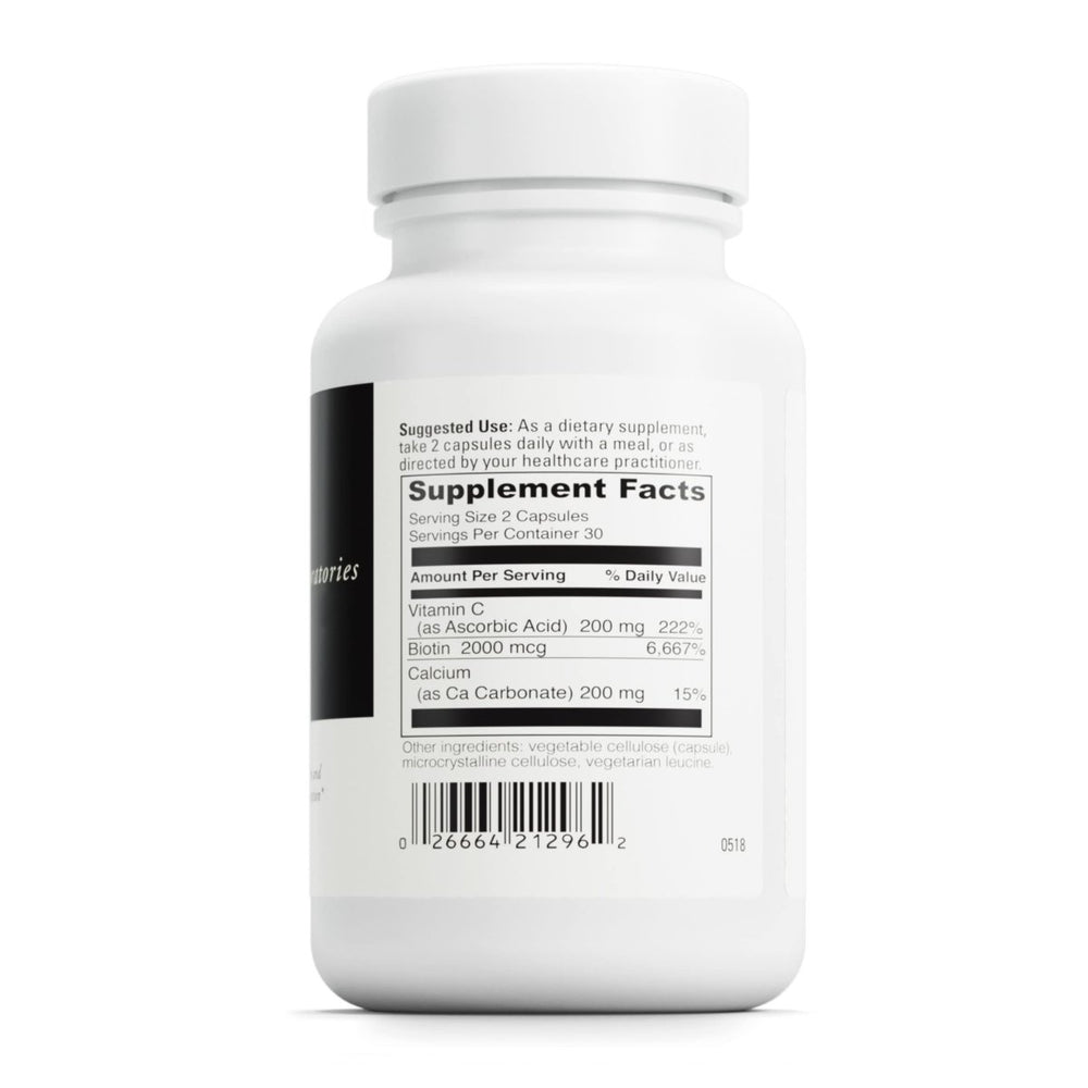 DAVINCI Labs Biotin - Supports Skin & Hair Health, Intestinal Flora Function* - Dietary Supplement with Vitamin C & Calcium as Ca Carbonate - Vegetarian - Gluten - Free - 60 Capsules - The Oasis of Health