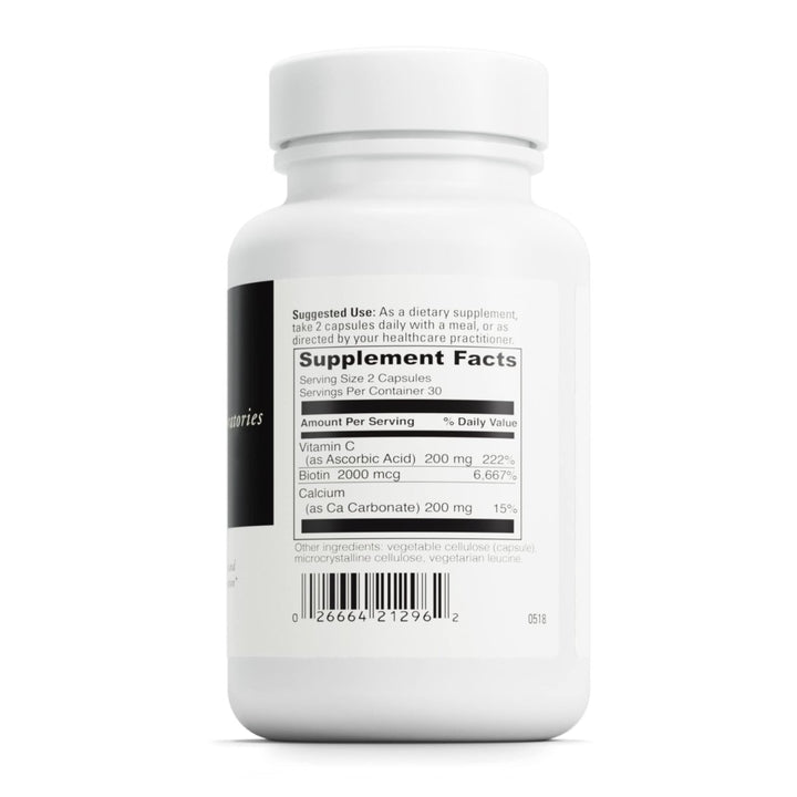 DAVINCI Labs Biotin - Supports Skin & Hair Health, Intestinal Flora Function* - Dietary Supplement with Vitamin C & Calcium as Ca Carbonate - Vegetarian - Gluten - Free - 60 Capsules - The Oasis of Health