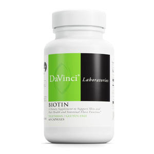 DAVINCI Labs Biotin - Supports Skin & Hair Health, Intestinal Flora Function* - Dietary Supplement with Vitamin C & Calcium as Ca Carbonate - Vegetarian - Gluten - Free - 60 Capsules - The Oasis of Health