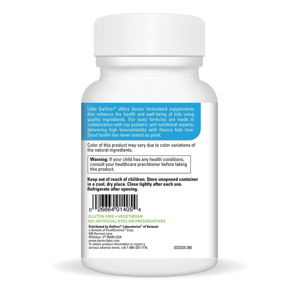 DAVINCI Labs Chewable Kidbiotic - Kids Probiotics to Support Digestion, a Healthy Gut, Brain Health and Immunity - with Probiotics, Amylase, and More - Tropical Fruit Flavor - 90 Chewable Tablets - The Oasis of Health
