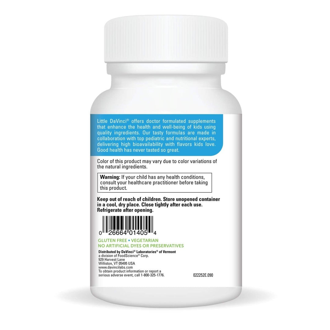 DAVINCI Labs Chewable Kidbiotic - Kids Probiotics to Support Digestion, a Healthy Gut, Brain Health and Immunity - with Probiotics, Amylase, and More - Tropical Fruit Flavor - 90 Chewable Tablets - The Oasis of Health
