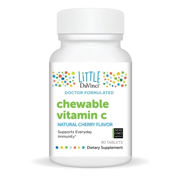 DAVINCI Labs Chewable Vitamin C - Kids Vitamin C Supplement to Support The Immune System, Healthy Skin and Overall Wellness - with Pectin, Rose Hips and More - Cherry Flavor - 90 Chewable Tablets - The Oasis of Health