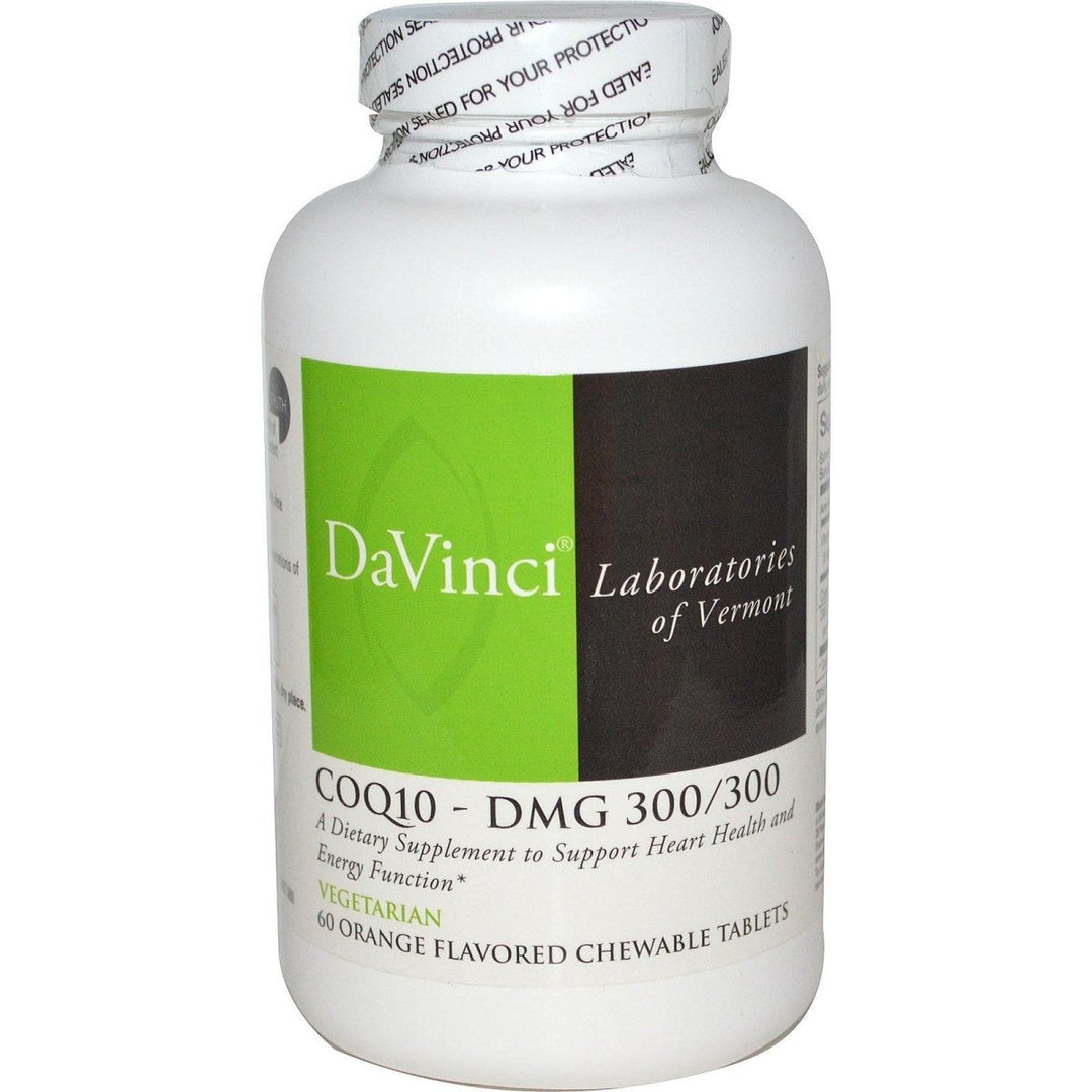 Davinci Labs - CoQ10 - DMG 300/300 - 60 Orange Flavored Chewable Tablets - The Oasis of Health