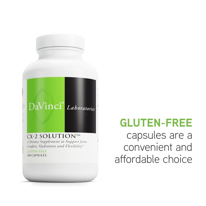 DaVinci Labs CX - 2 Solution - Dietary Supplement to Support Muscle Function, Joint Health, Hydration and Flexibility* - With Glucosamine HCl, MSM, Sea Cucumber, and More - Gluten - Free - 180 Capsules - The Oasis of Health
