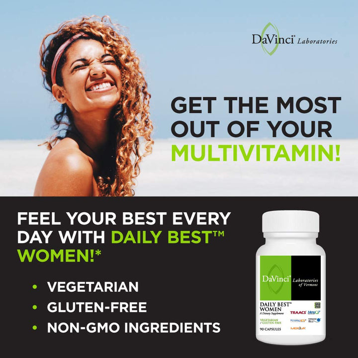 DaVinci Labs - Daily Best Women - A Dietary Supplement with Vitamin B6, Vitamin B12 Vitamin C, Vitamin K2, and More - Vegetarian, Gluten - free - 90 Capsules - The Oasis of Health