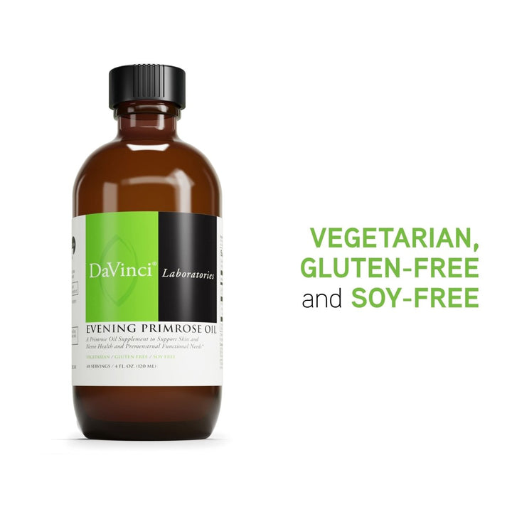 DAVINCI Labs Evening Primrose - Dietary Supplement to Support Skin, Joint, Nerve and Women's Health* - with Evening Primrose Oil - Gluten - Free - 120 ml, 48 Servings - The Oasis of Health