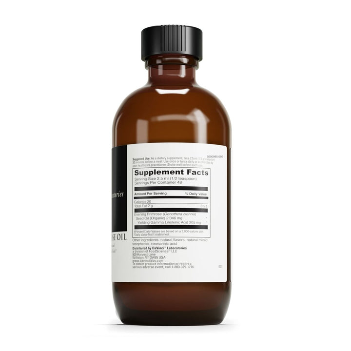 DAVINCI Labs Evening Primrose - Dietary Supplement to Support Skin, Joint, Nerve and Women's Health* - with Evening Primrose Oil - Gluten - Free - 120 ml, 48 Servings - The Oasis of Health