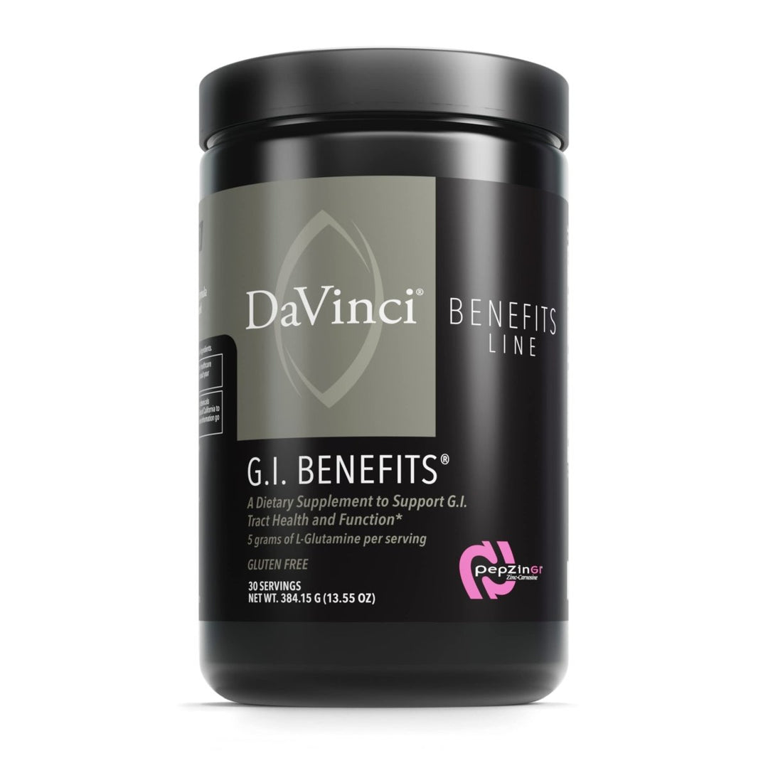 DAVINCI Labs GI Benefits - Dietary Supplement Powder Drink Mix - Support Gut Health, Immune System & Overall Wellness* - with Zinc, L - Carnosine, L - Glutamine, Aloe Vera & More - 384.15 g - 30 Servings - The Oasis of Health