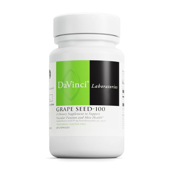DaVinci Labs Grape Seed - 100 - Dietary Supplement to Support Immune System, Vascular Function and Healthy Skin* - With 100 mg Grape Seed Extract per Serving - Gluten - Free - 60 Vegetarian Capsules - The Oasis of Health