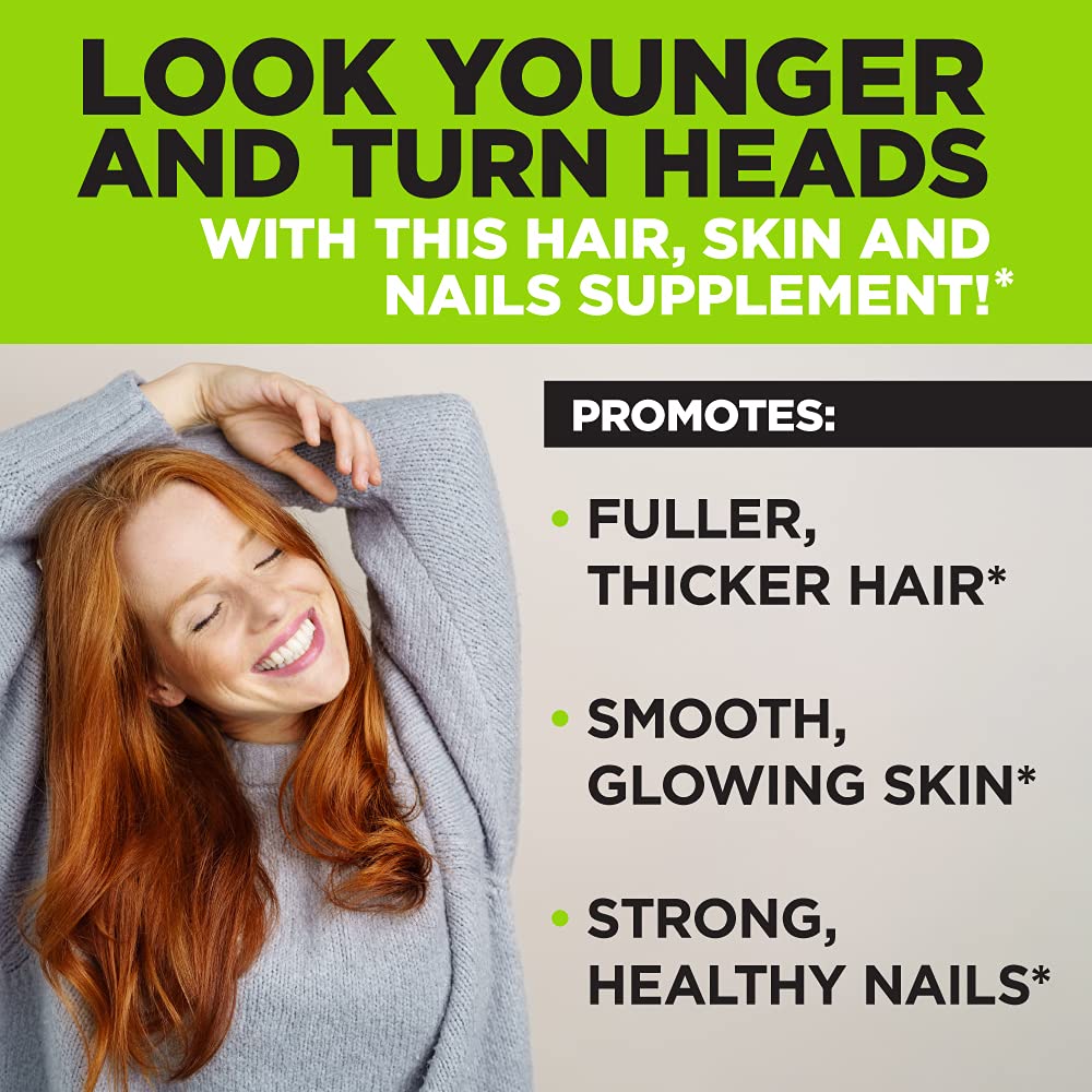 DaVinci Labs Hair, Skin & Nails - Dietary Supplement to Support Smooth, Healthy Skin, Strong Nails and Hair Health* - With Vitamin C and D3, Minerals, Biotin, Zinc and More - Gluten - Free - 60 Capsules - The Oasis of Health