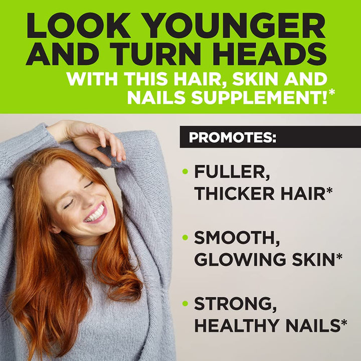DaVinci Labs Hair, Skin & Nails - Dietary Supplement to Support Smooth, Healthy Skin, Strong Nails and Hair Health* - With Vitamin C and D3, Minerals, Biotin, Zinc and More - Gluten - Free - 60 Capsules - The Oasis of Health