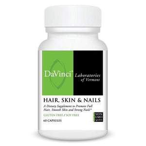 DaVinci Labs Hair, Skin & Nails - Dietary Supplement to Support Smooth, Healthy Skin, Strong Nails and Hair Health* - With Vitamin C and D3, Minerals, Biotin, Zinc and More - Gluten - Free - 60 Capsules - The Oasis of Health