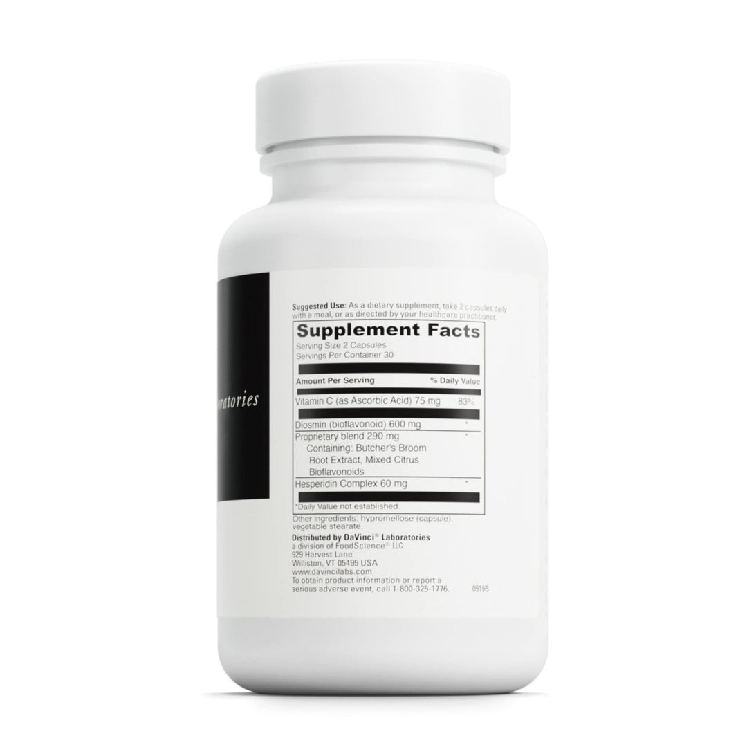 DaVinci Labs Healthy Veins - Vascular Health Support Supplement with Vitamin C and Diosmin - 60 Veg Caps - The Oasis of Health
