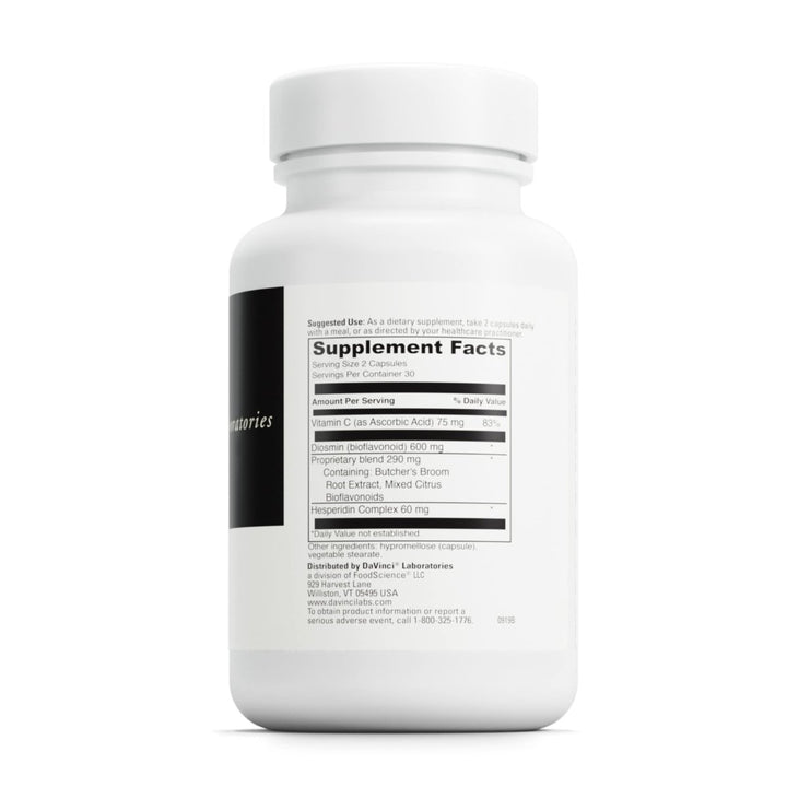 DaVinci Labs Healthy Veins - Vascular Health Support Supplement with Vitamin C and Diosmin - 60 Veg Caps - The Oasis of Health