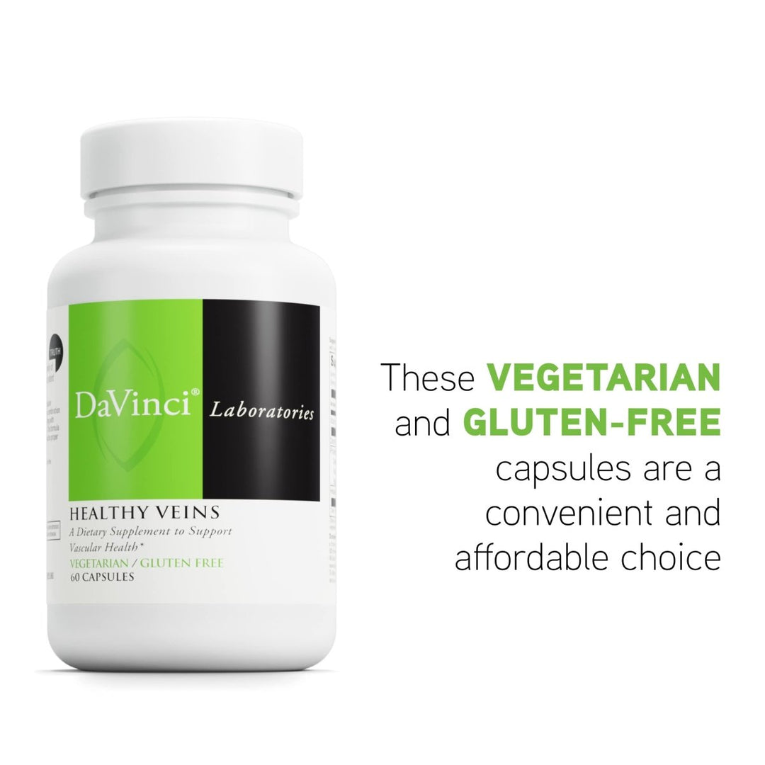 DaVinci Labs Healthy Veins - Vascular Health Support Supplement with Vitamin C and Diosmin - 60 Veg Caps - The Oasis of Health