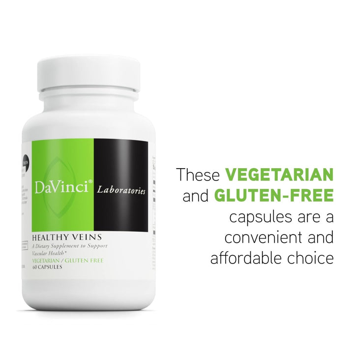 DaVinci Labs Healthy Veins - Vascular Health Support Supplement with Vitamin C and Diosmin - 60 Veg Caps - The Oasis of Health