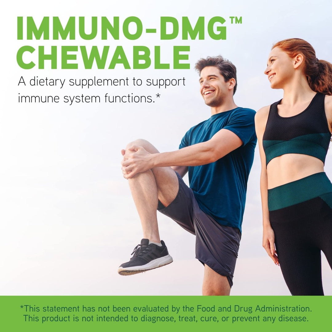 Davinci Labs Immuno - DMG Chewable with Elderberry and Vitamin D3 - Dietary Supplement to Support Cell and Immune Health* - with Vitamin C, D3, E, Black Elderberry, DMG and More - 120 Chewable Tablets - The Oasis of Health