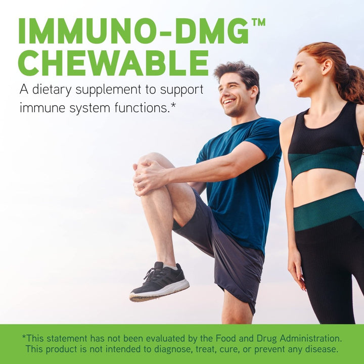 Davinci Labs Immuno - DMG Chewable with Elderberry and Vitamin D3 - Dietary Supplement to Support Cell and Immune Health* - with Vitamin C, D3, E, Black Elderberry, DMG and More - 120 Chewable Tablets - The Oasis of Health