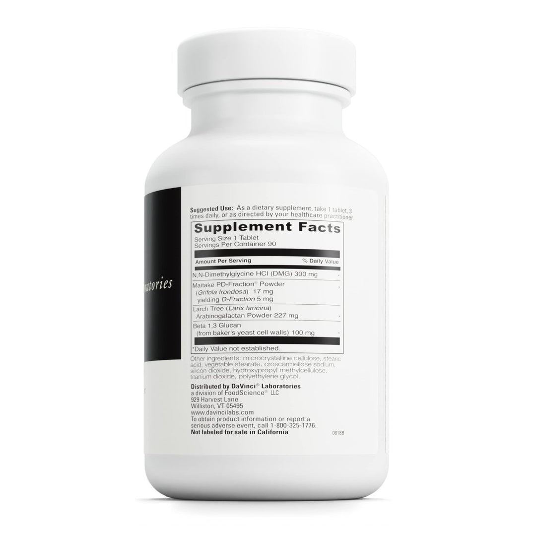 DaVinci Labs Immuno - DMG - Dietary Supplement to Balance and Support Immune System Functions* - With DMG, Maitake Powder, Larch Tree and Beta Glucan - Gluten - Free - 90 Vegetarian Tablets - The Oasis of Health