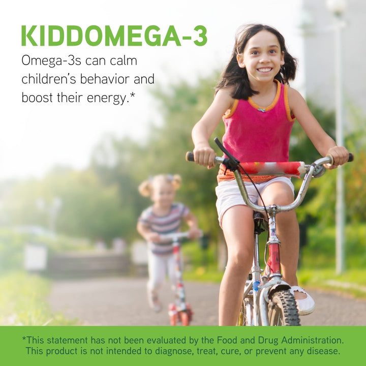 DAVINCI Labs kiddOmega - 3 - Liquid Omega - 3 Supplement for Kids - for Immune System, Focus and Brain Support* - with Monk Fruit, DHA, EPA and More - Cherry Orange Flavor - 200mL - The Oasis of Health