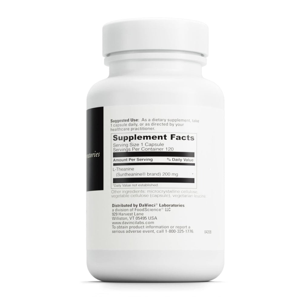 DAVINCI Labs L - Theanine - Dietary Supplement to Help with Concentration, Focus, Relaxation and Irritability* - with 200 mg L - Theanine per Serving - 120 Vegetarian Capsules - The Oasis of Health