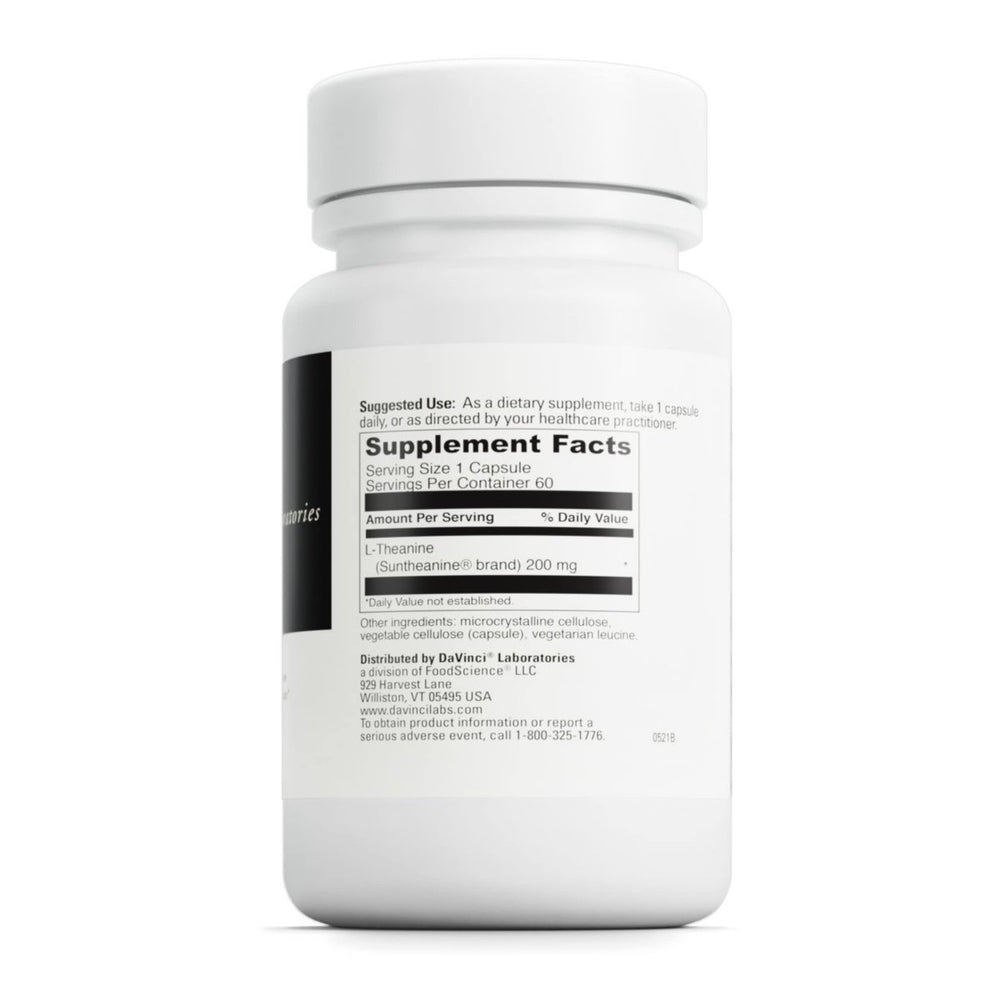 DAVINCI Labs L - Theanine - Dietary Supplement to Help with Concentration, Focus, Relaxation and Irritability* - with 200 mg L - Theanine per Serving - 60 Vegetarian Capsules - The Oasis of Health