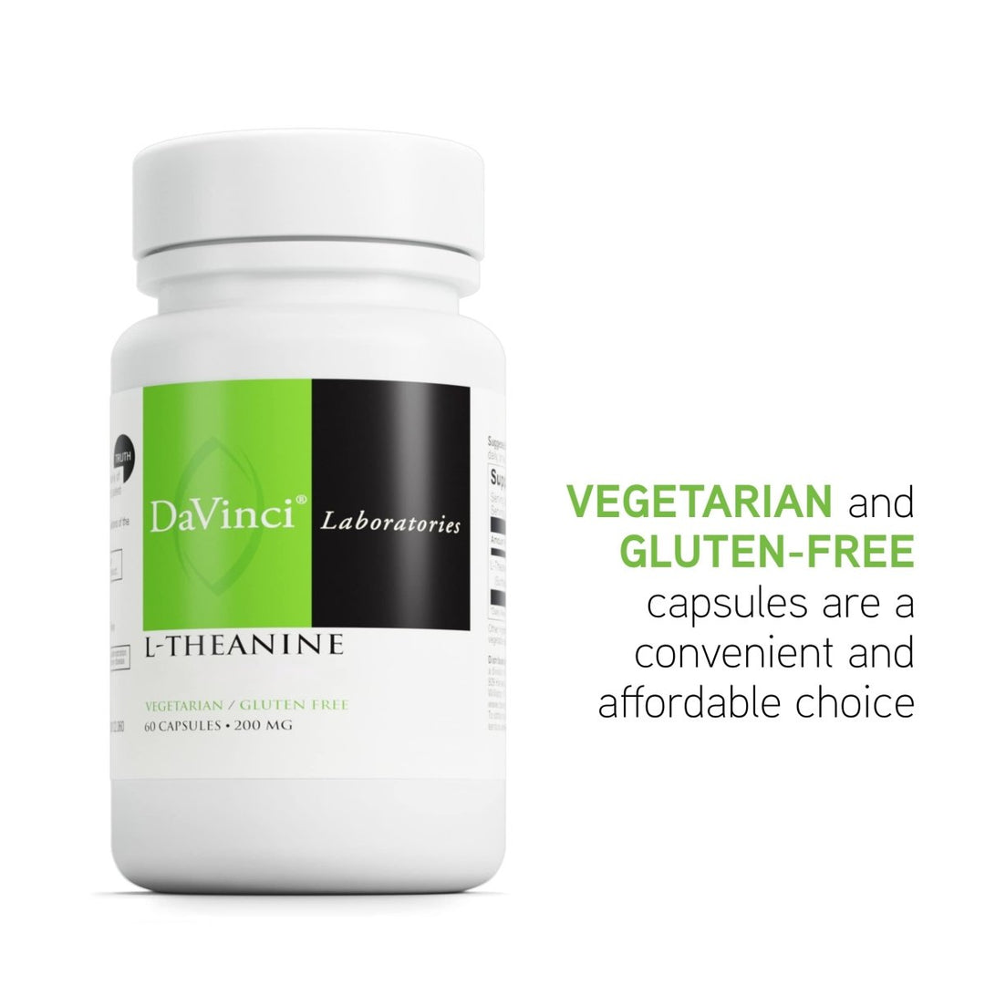 DAVINCI Labs L - Theanine - Dietary Supplement to Help with Concentration, Focus, Relaxation and Irritability* - with 200 mg L - Theanine per Serving - 60 Vegetarian Capsules - The Oasis of Health