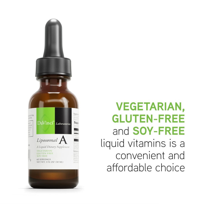 DAVINCI Labs Liposomal A - Liquid Vitamin A Supplement to Support Bone, Skin, Gut, Vision and Immune Health* - Gluten - Free - 30 ml - The Oasis of Health