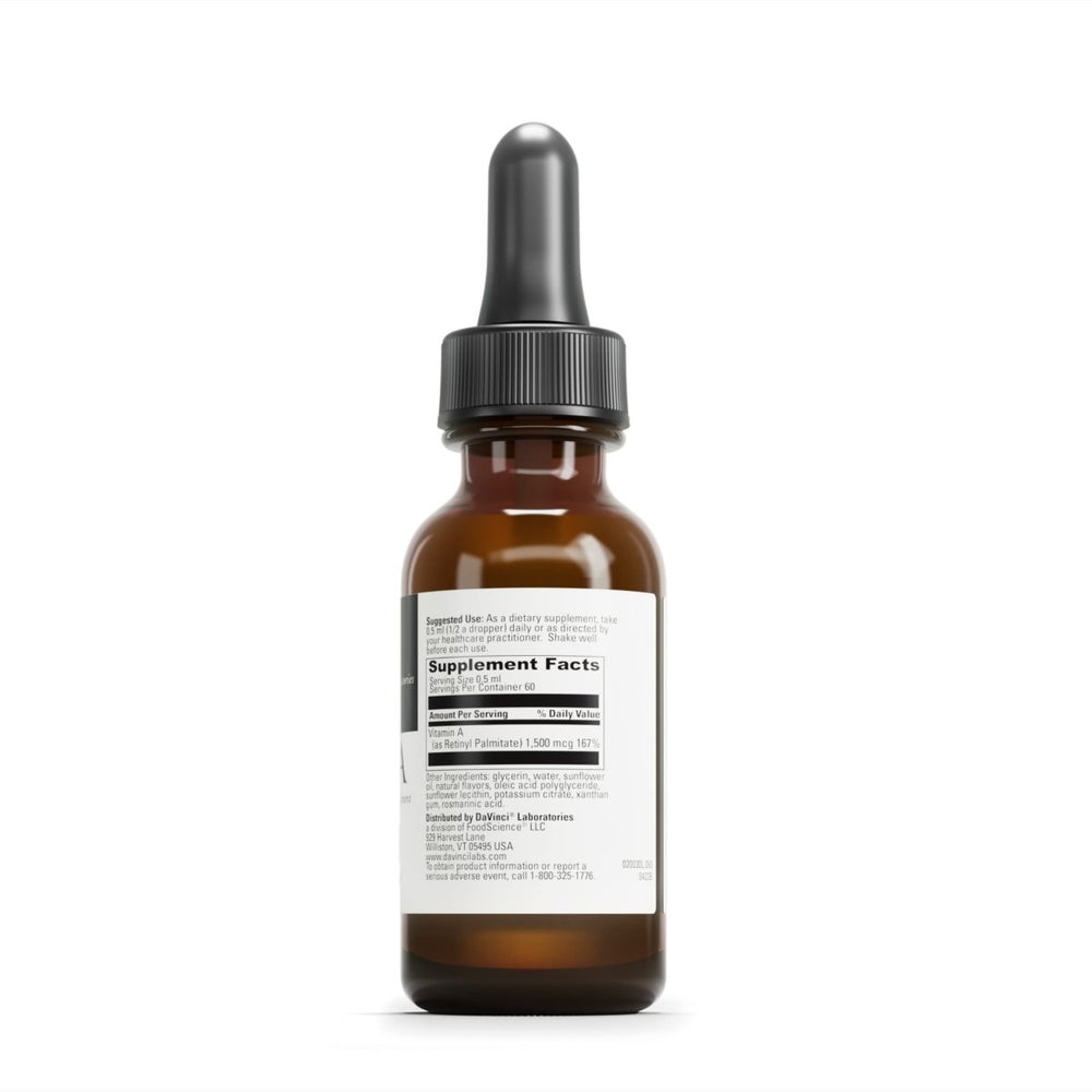DAVINCI Labs Liposomal A - Liquid Vitamin A Supplement to Support Bone, Skin, Gut, Vision and Immune Health* - Gluten - Free - 30 ml - The Oasis of Health