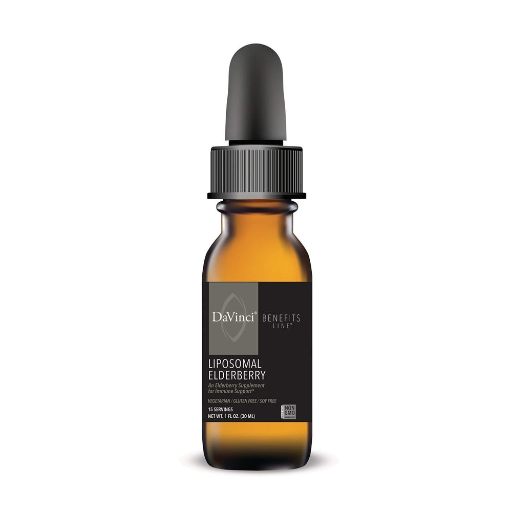 DAVINCI Labs Liposomal Elderberry - Immune Support Supplement for Healthy Lungs, Throat and Sinus* - with ElderCraft European Black Elderberry Extract - Gluten - Free - Vegetarian - 30 ml, 15 Servings - The Oasis of Health