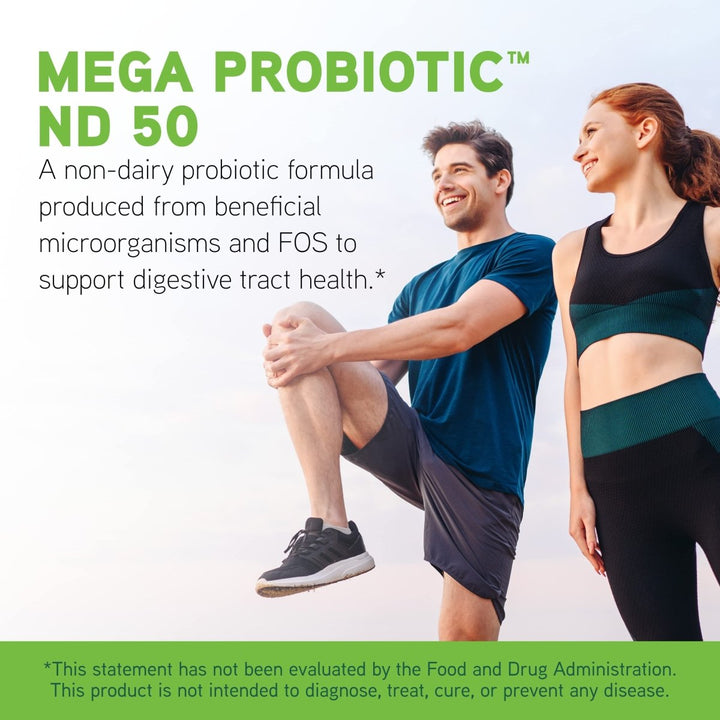 DaVinci Labs Mega Probiotic ND 50 - Non - Dairy Probiotic Supplement with Prebiotic to Support Digestive Health and Immune System - With Nondairy Probiotic Complex - Gluten - Free - 60 Vegetarian Capsules - The Oasis of Health