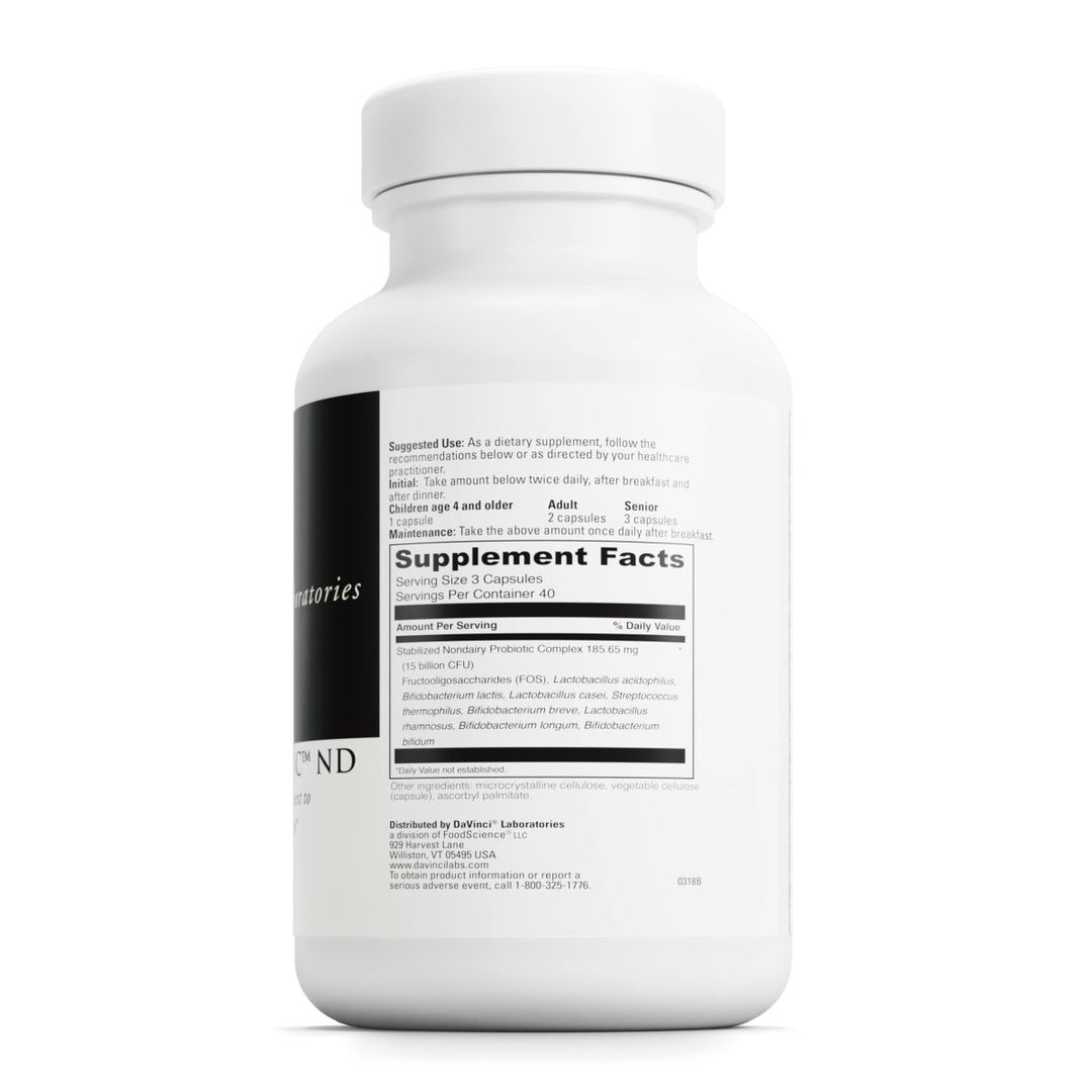 Davinci Labs Mega Probiotic ND - Non - Dairy Probiotic Supplement to Support Gut Health, Digestive Health and Neurological Health* - with Nondairy Probiotic Complex - Gluten - Free - 120 Vegetarian Caps - The Oasis of Health