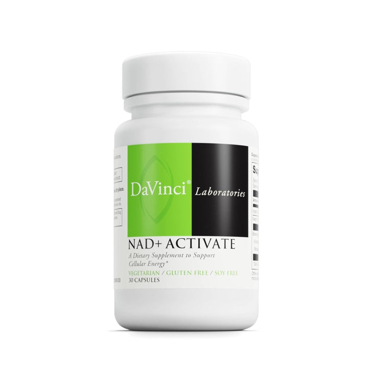 DAVINCI Labs NAD+ Activate - NAD Supplement with Vitamin C & Niacin - Helps Support Brain Health, Cellular Energy & More* - Vegetarian, Gluten - Free & Soy - Free - 30 Capsules - The Oasis of Health