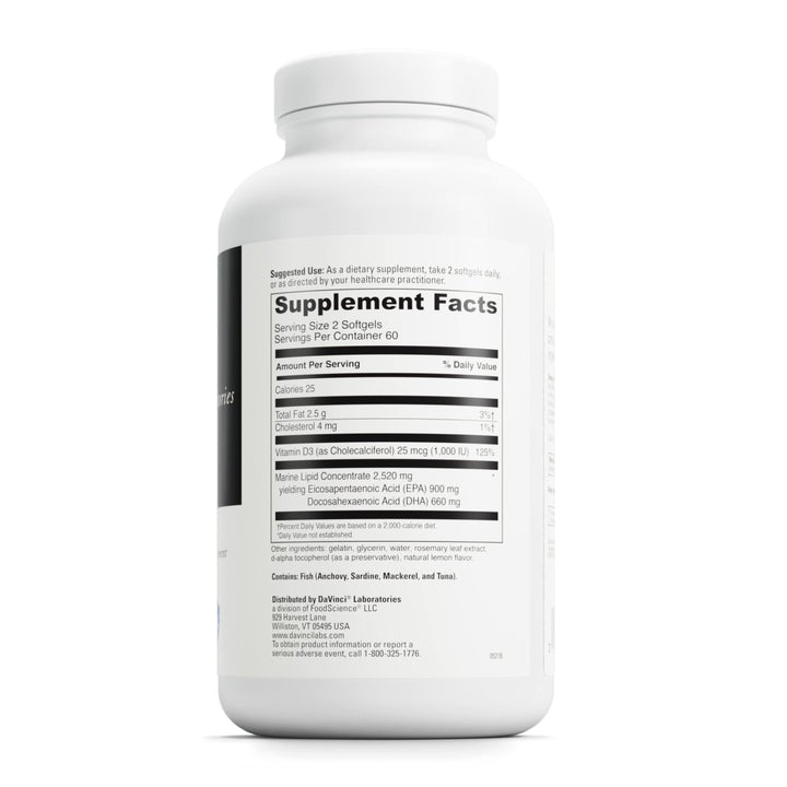 Davinci Labs Omega 3 HP - D 120sg - The Oasis of Health