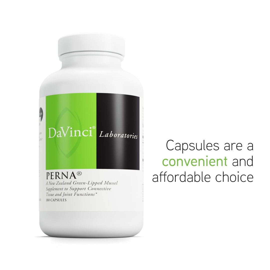DAVINCI Labs Perna - Dietary Supplement to Support Connective Tissue Health, Joint Comfort and Collagen Production* - with Perna Canaliculus and Alfalfa Leaf - 180 Capsules - The Oasis of Health