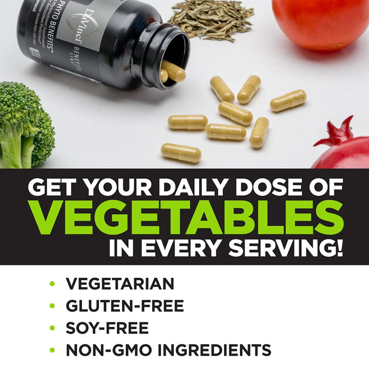 DAVINCI Labs Phyto Benefits - Dietary Supplement to Support Detox, Metabolic Health and Immune System Function* - with Broccoli Sprouts, Quercetin and More - Gluten - Free - 30 Vegetarian Capsules - The Oasis of Health