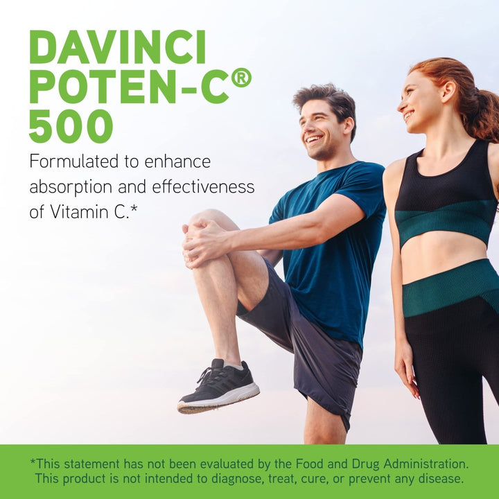 DAVINCI Labs Poten - C 500 - Dietary Supplement to Support Immune System Function & Collagen Health* - with Vitamin C, Calcium, Magnesium, Potassium, and More - Vegetarian - Gluten - Free - 90 Tablets - The Oasis of Health