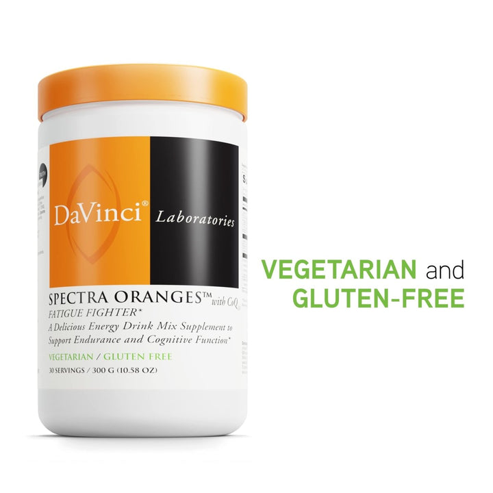 DaVinci Labs Spectra Orange - Energy Drink Supplement to Support Endurance, Metabolism and Cognitive Function - With Fiber, Protein, Vitamins, Minerals and More - Vegetarian - Gluten - Free - 30 Servings - The Oasis of Health