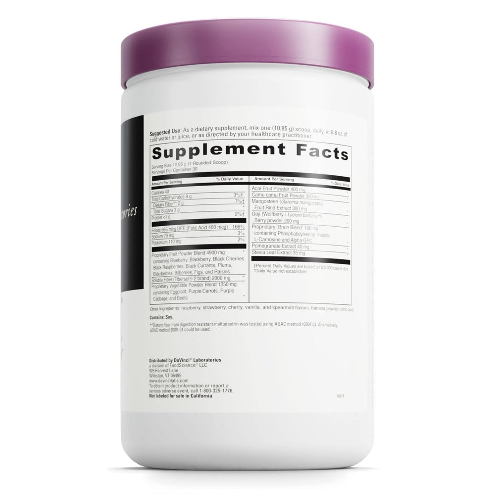 DAVINCI Labs Spectra Purples - Drink Mix Supplement with Antioxidants to Support Healthy Aging, Cognitive Function, Skin and Immune Health - with Protein - Vegetarian - Gluten - Free - 30 Servings - The Oasis of Health