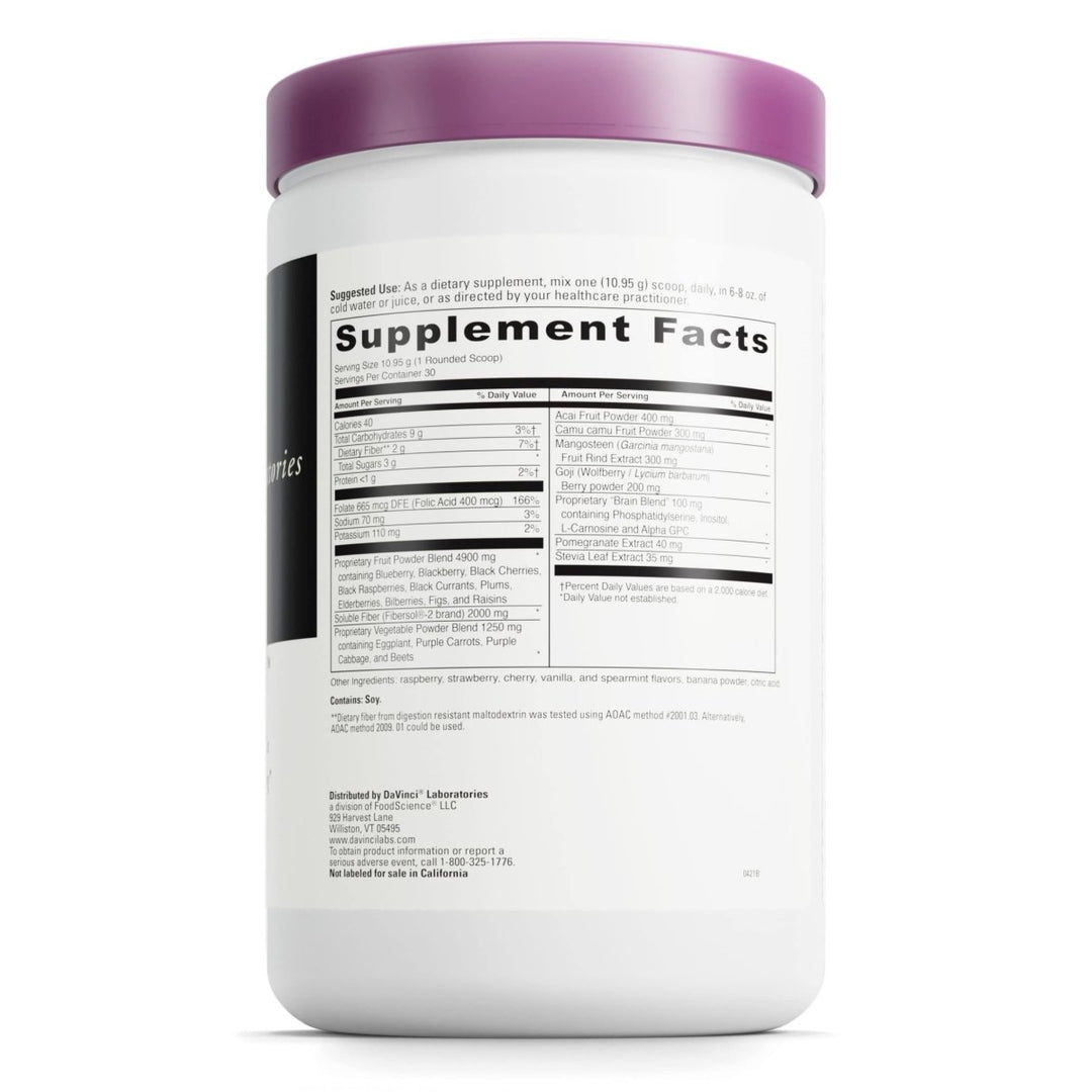 DAVINCI Labs Spectra Purples - Drink Mix Supplement with Antioxidants to Support Healthy Aging, Cognitive Function, Skin and Immune Health - with Protein - Vegetarian - Gluten - Free - 30 Servings - The Oasis of Health