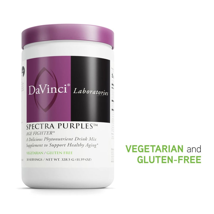 DAVINCI Labs Spectra Purples - Drink Mix Supplement with Antioxidants to Support Healthy Aging, Cognitive Function, Skin and Immune Health - with Protein - Vegetarian - Gluten - Free - 30 Servings - The Oasis of Health