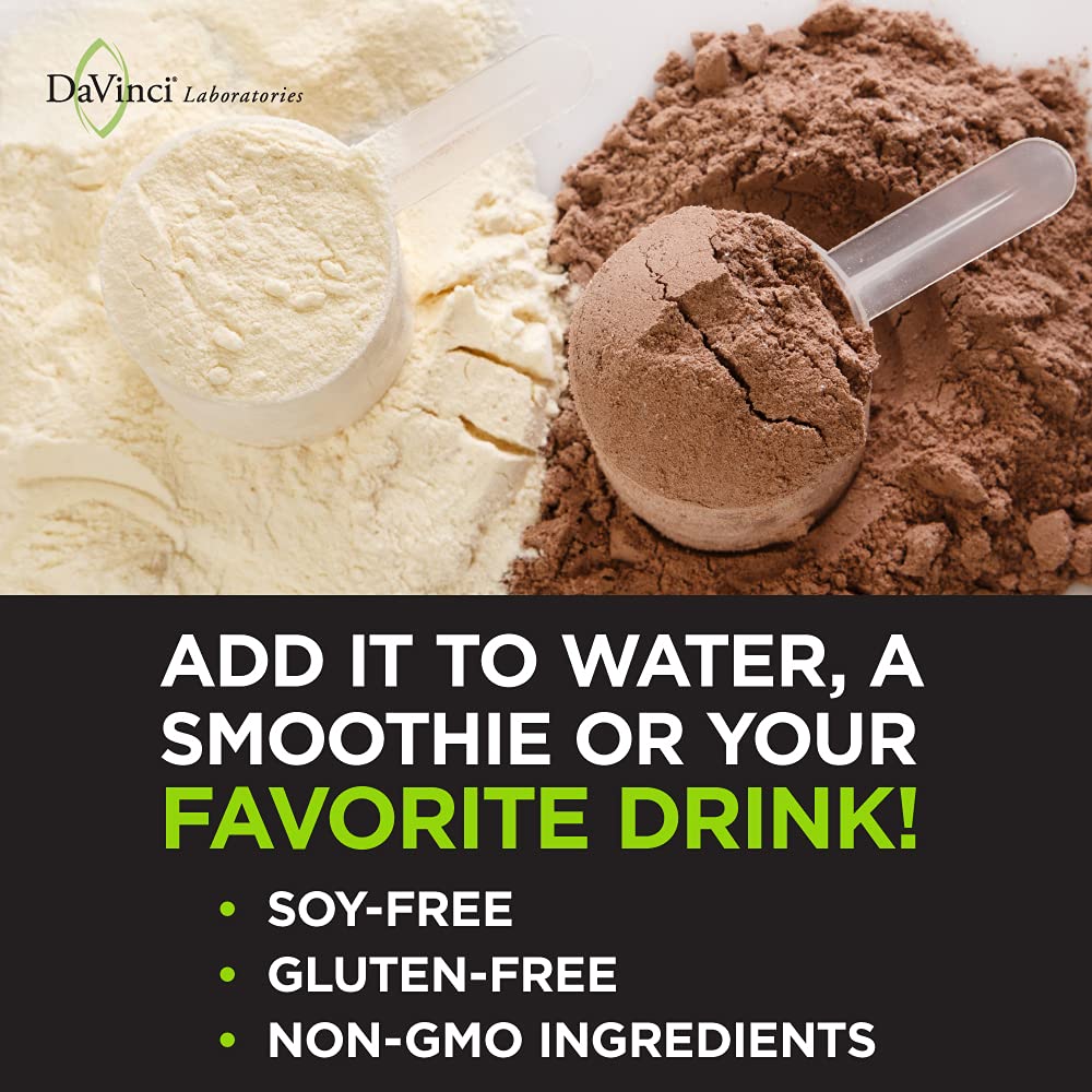 DAVINCI Labs Vegan Protein - Protein Powder Supplement for Weight Support, Muscle and Tissue Repair* - with Pea, Flax Seed, and More - Creamy Vanilla Flavor - Soy and Gluten - Free - 447g, 15 Servings - The Oasis of Health