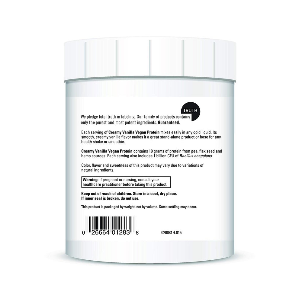 DAVINCI Labs Vegan Protein - Protein Powder Supplement for Weight Support, Muscle and Tissue Repair* - with Pea, Flax Seed, and More - Creamy Vanilla Flavor - Soy and Gluten - Free - 447g, 15 Servings - The Oasis of Health