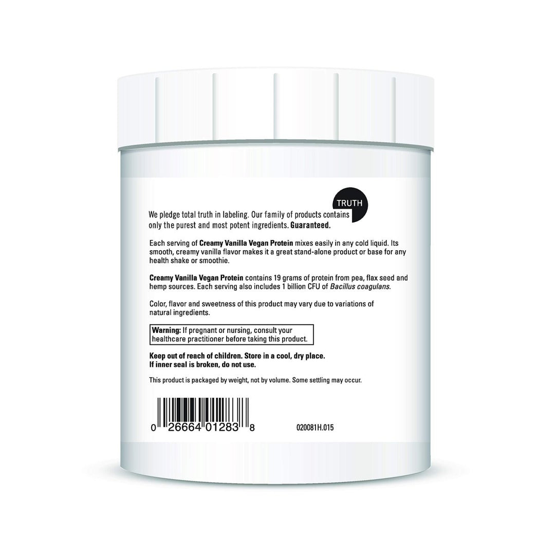 DAVINCI Labs Vegan Protein - Protein Powder Supplement for Weight Support, Muscle and Tissue Repair* - with Pea, Flax Seed, and More - Creamy Vanilla Flavor - Soy and Gluten - Free - 447g, 15 Servings - The Oasis of Health