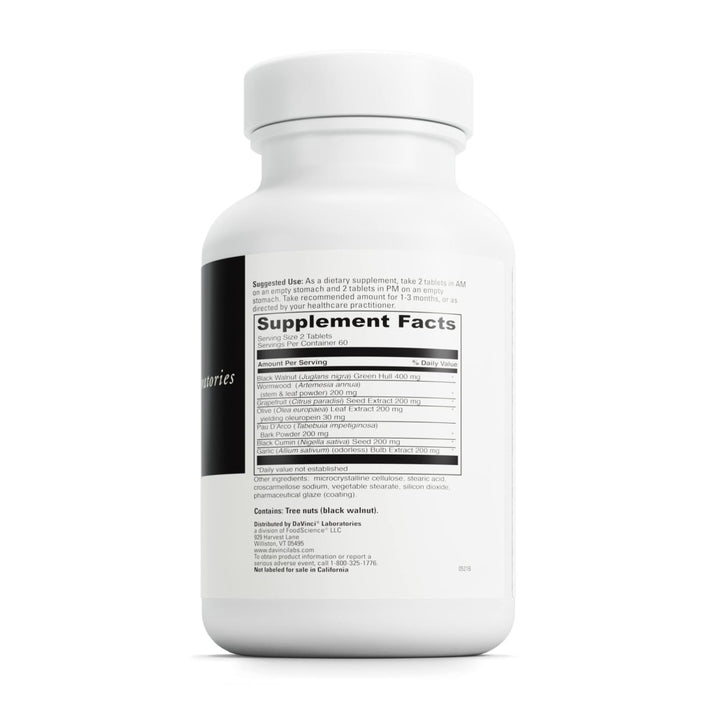 DAVINCI Labs Vira - Shield - Dietary Supplement to Support Detox, Immune System and Healthy GI Function* - with Black Walnut, Wormwood, Olive Leaf, PAU D?Arco, and More - Gluten - Free - 120 Tablets - The Oasis of Health