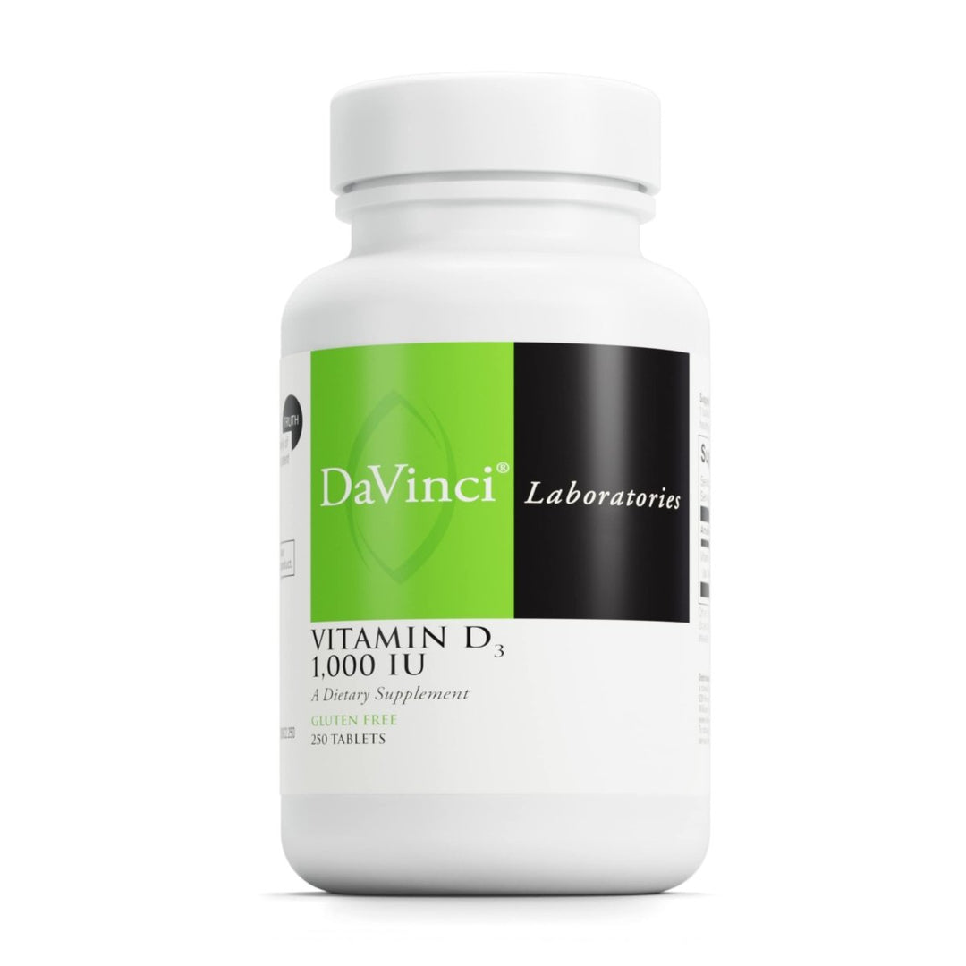 DaVinci Labs Vitamin D3 1000 IU - Dietary Supplement to Support Healthy Teeth and Bones, Cardiovascular Function and Immune Health - With 1000 IU per Serving - Gluten - Free - 250 Tablets - The Oasis of Health